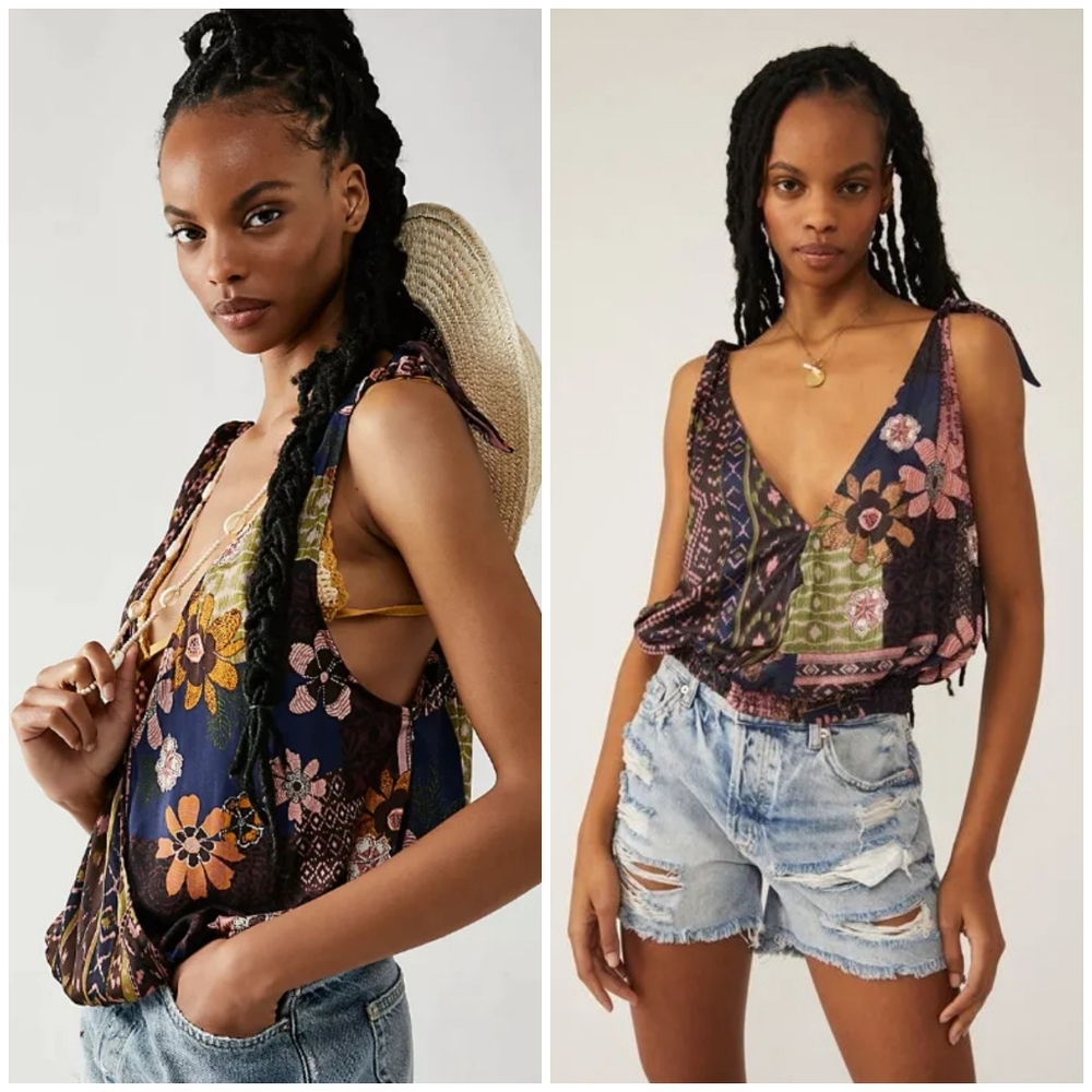EUC Free People Tied To You Tank in Green Moss Size Small